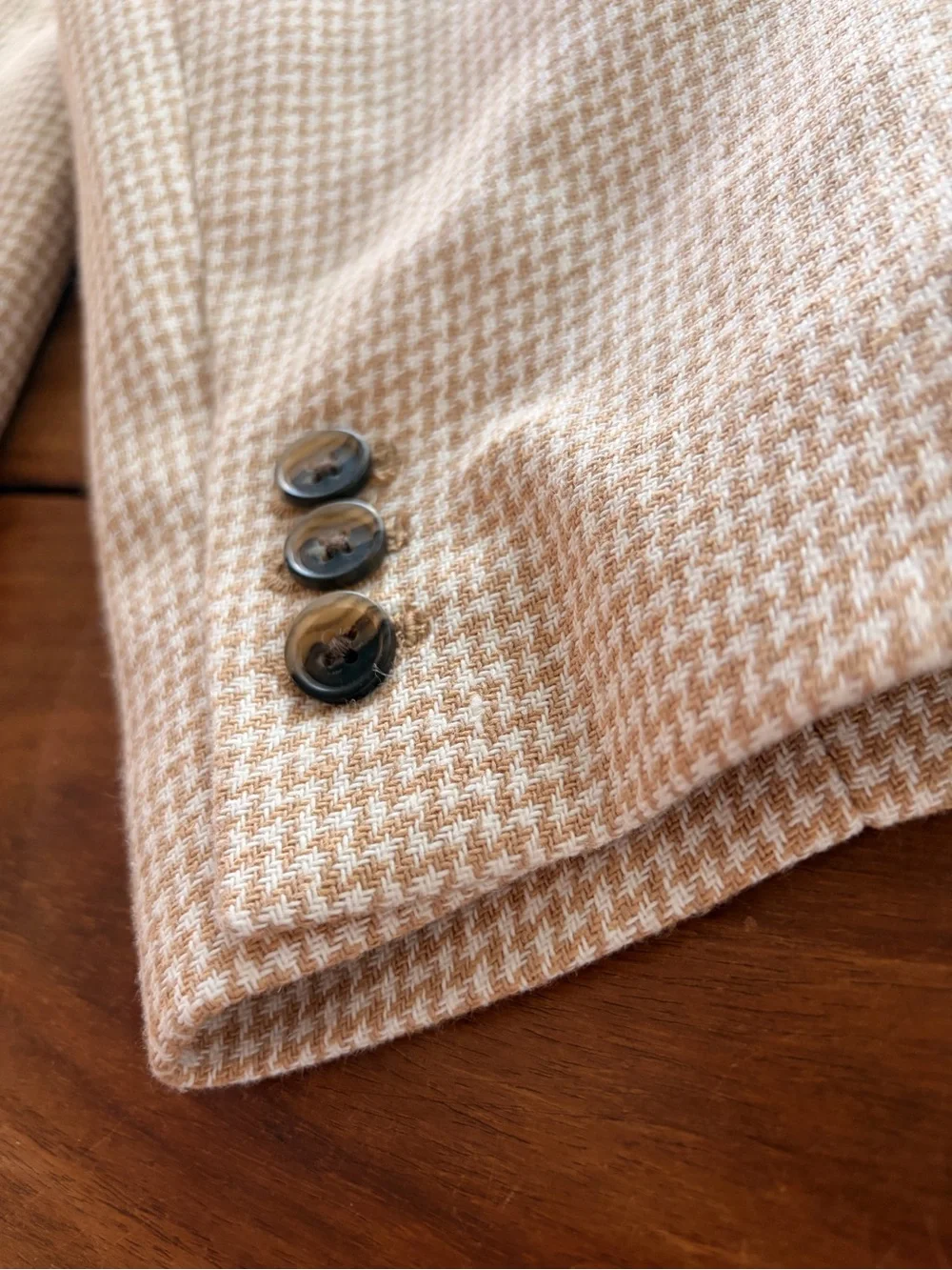 NWT J. Crew Houndstooth Single-Button Blazer Ivory British Khaki Women’s Size 22